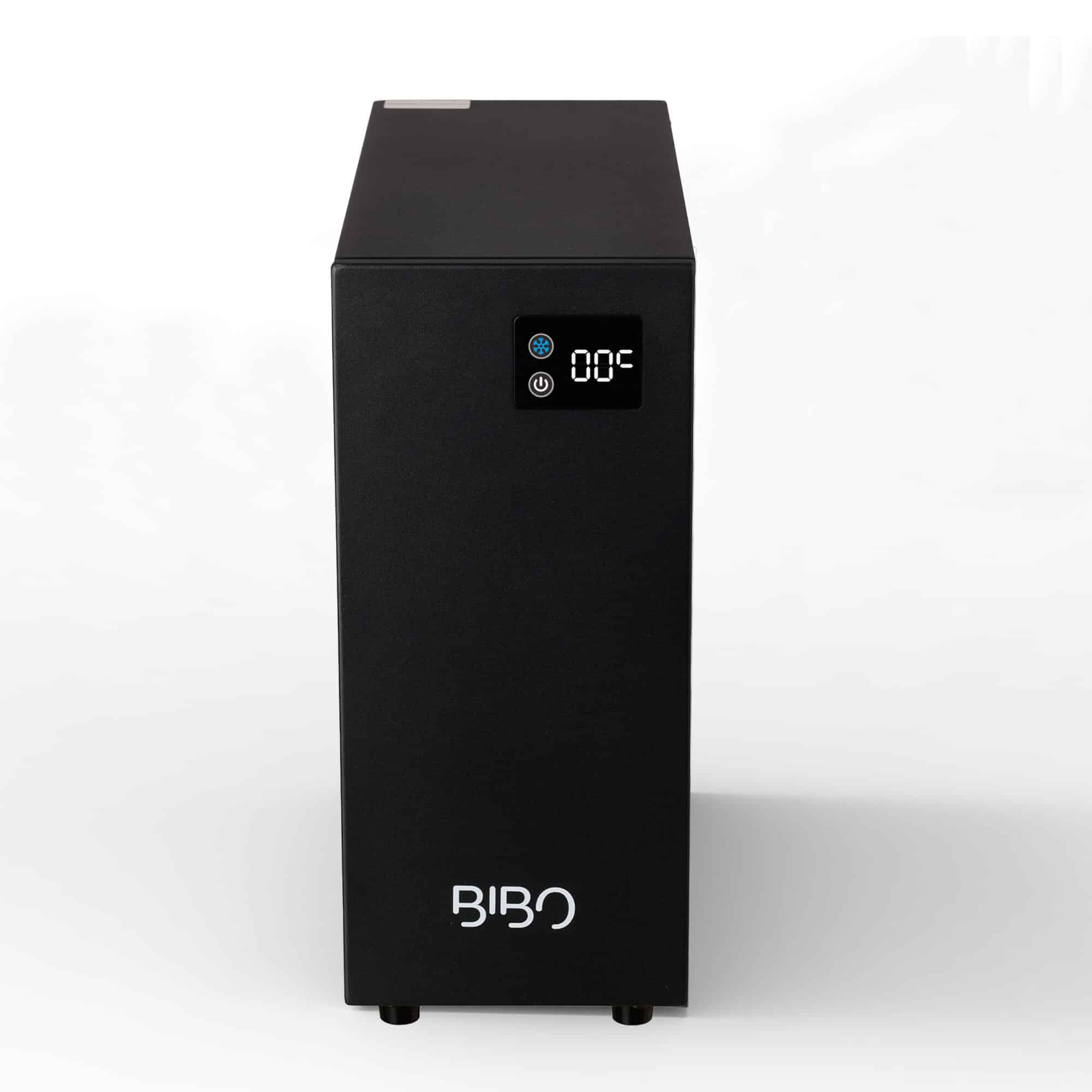 BIBO Ice Rock black water chiller with digital display, power button and cooling control icon. -1