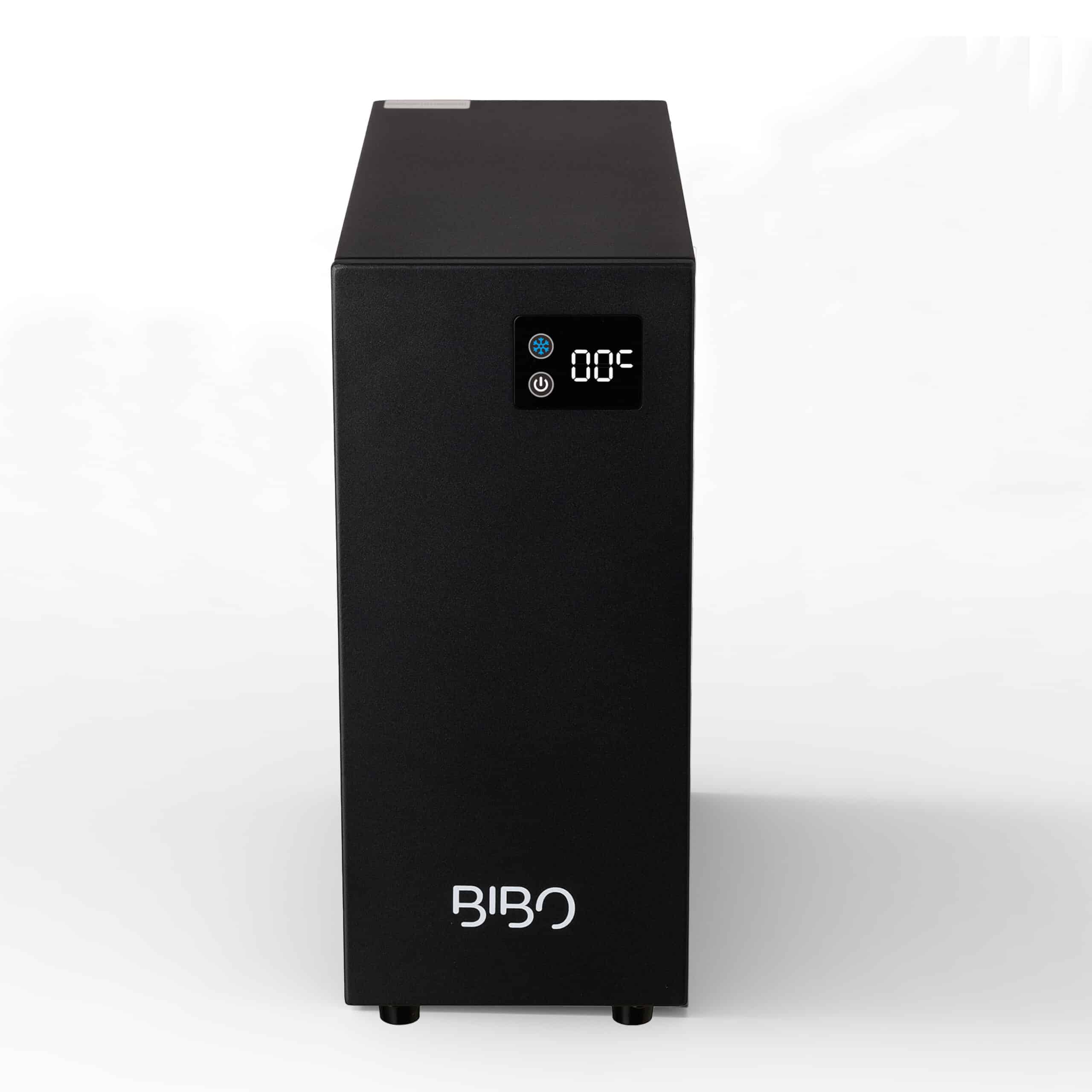 BIBO Ice Rock black water chiller with digital display, power button and cooling control icon. -1